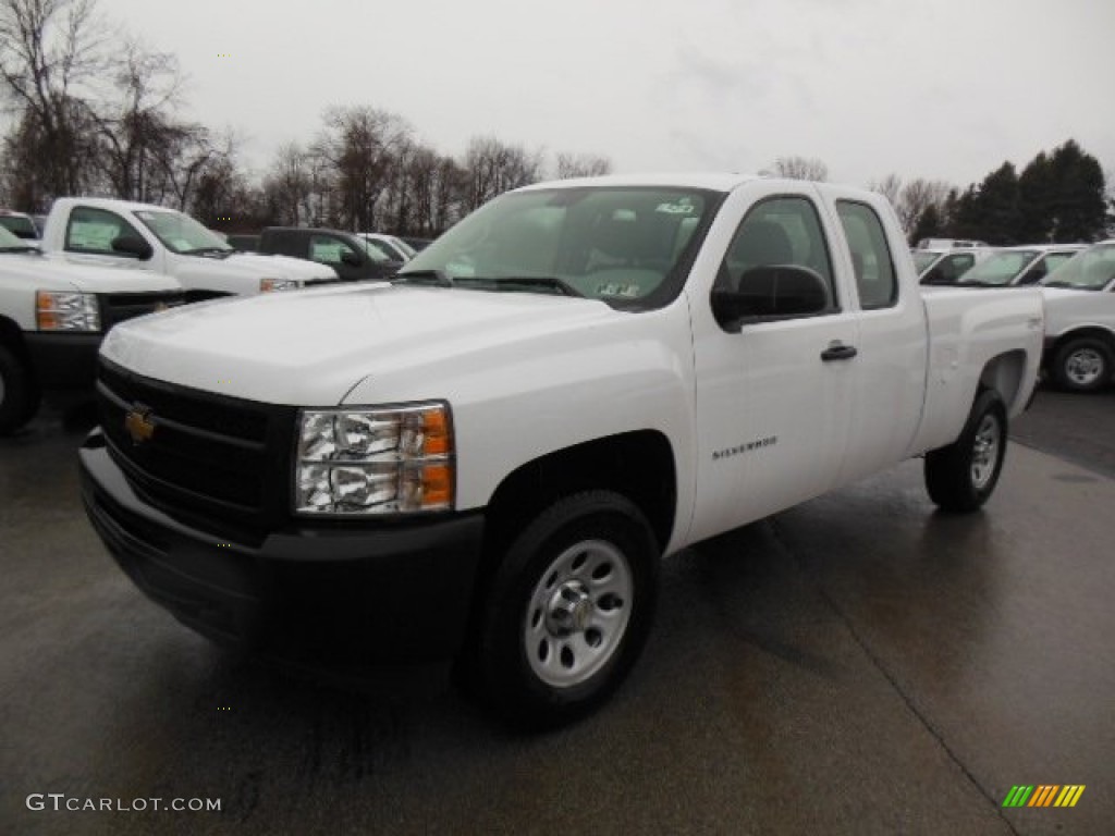 2012 Silverado 1500 Work Truck Extended Cab 4x4 - Summit White / Dark Titanium photo #2