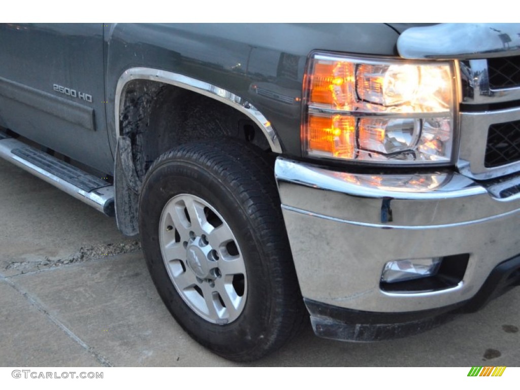 2011 Silverado 2500HD LT Crew Cab 4x4 - Steel Green Metallic / Light Cashmere/Ebony photo #10