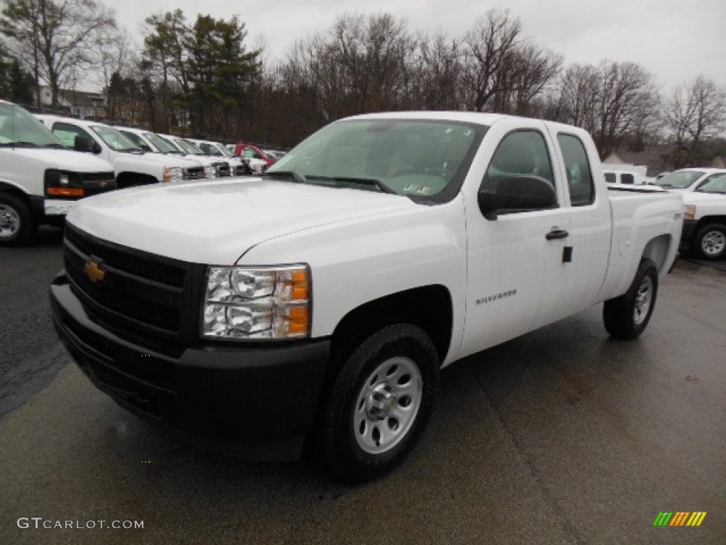 2012 Silverado 1500 Work Truck Extended Cab 4x4 - Summit White / Dark Titanium photo #2