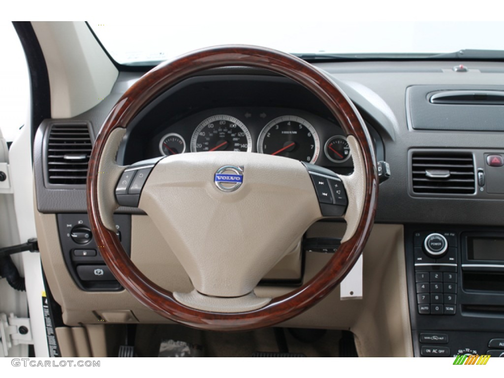 2010 Volvo XC90 V8 AWD Soft Beige Steering Wheel Photo #76592297