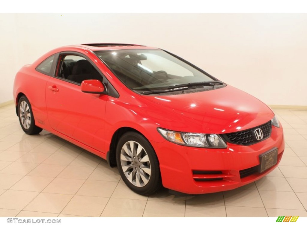 2009 Civic EX Coupe - Rallye Red / Black photo #1