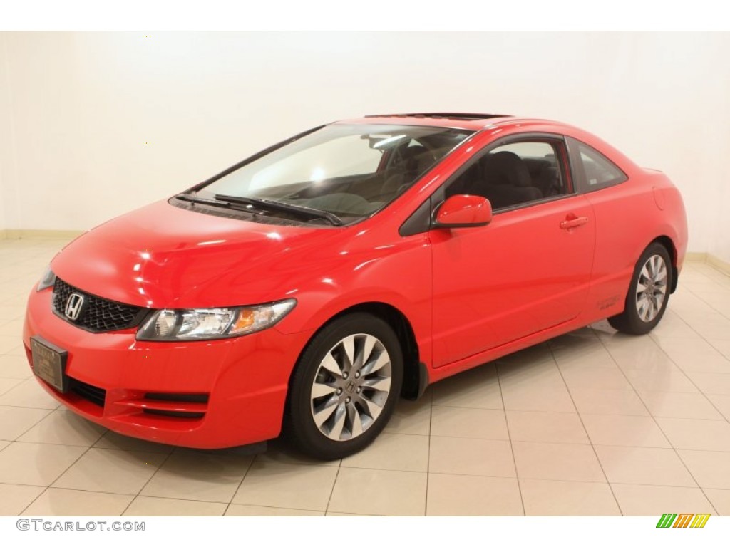 2009 Civic EX Coupe - Rallye Red / Black photo #3