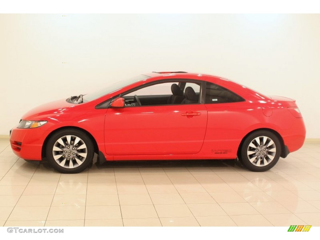 2009 Civic EX Coupe - Rallye Red / Black photo #4