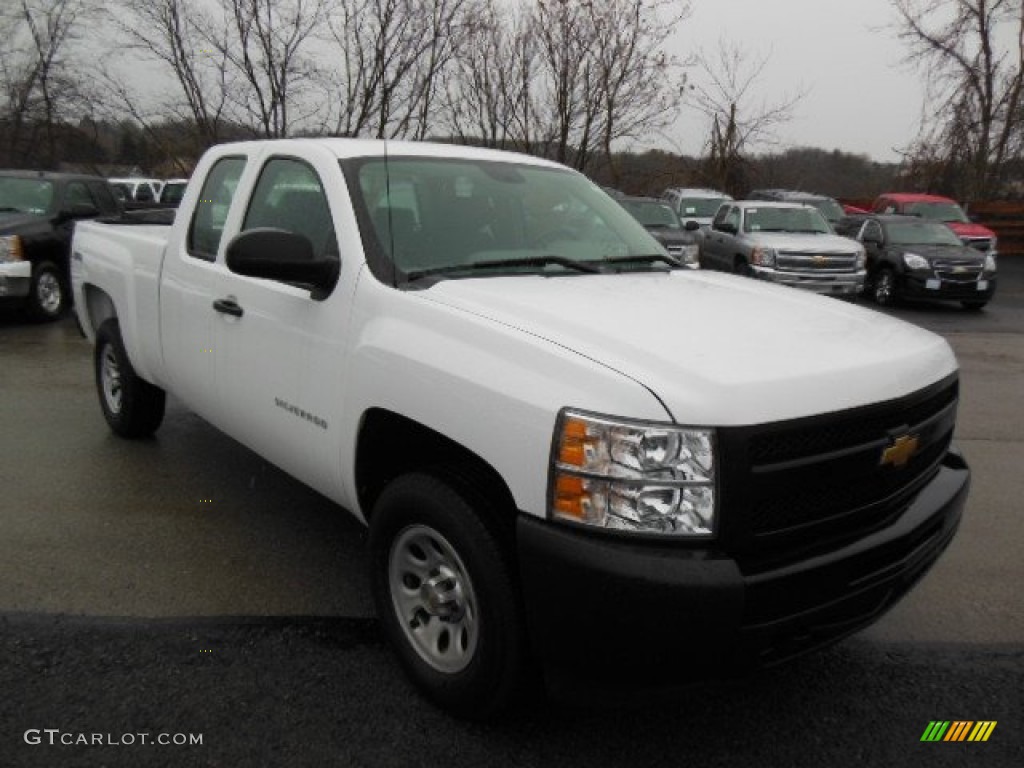 2012 Silverado 1500 Work Truck Extended Cab 4x4 - Summit White / Dark Titanium photo #4