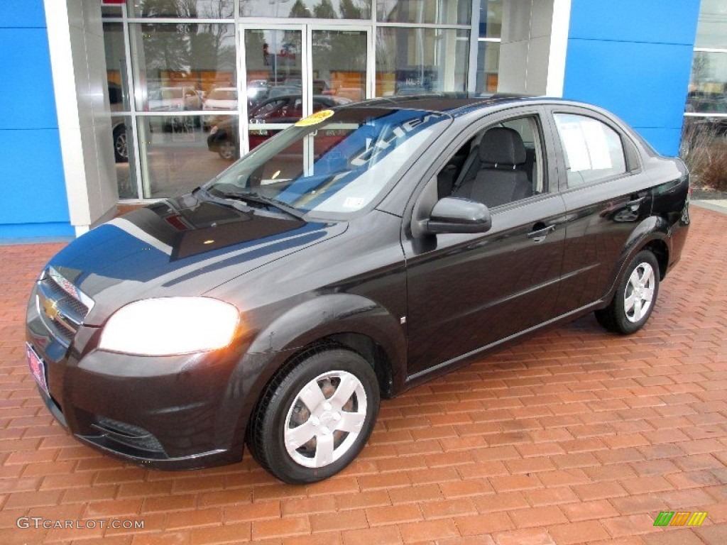 Black Granite Metallic 2009 Chevrolet Aveo LT Sedan Exterior Photo #76593351
