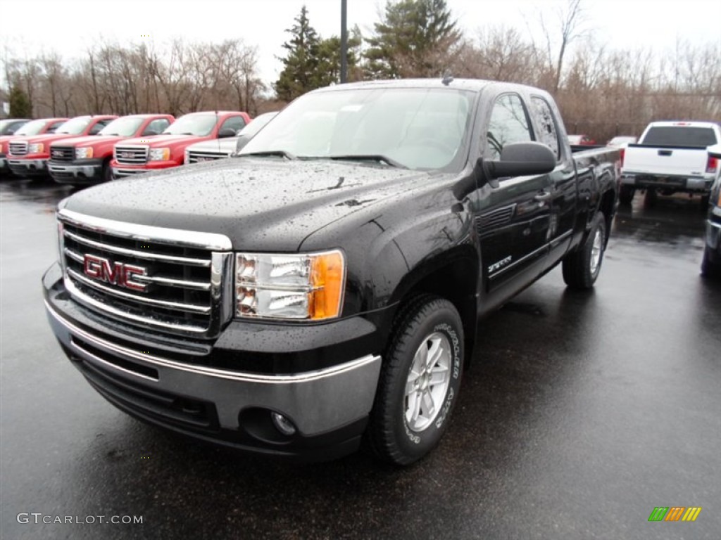 2013 Sierra 1500 SLE Extended Cab 4x4 - Onyx Black / Ebony photo #1