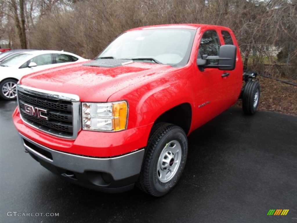 2013 Sierra 2500HD Extended Cab 4x4 Chassis - Fire Red / Dark Titanium photo #1
