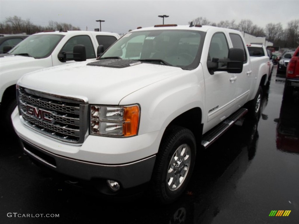2013 Sierra 2500HD SLT Crew Cab 4x4 - Summit White / Ebony photo #1