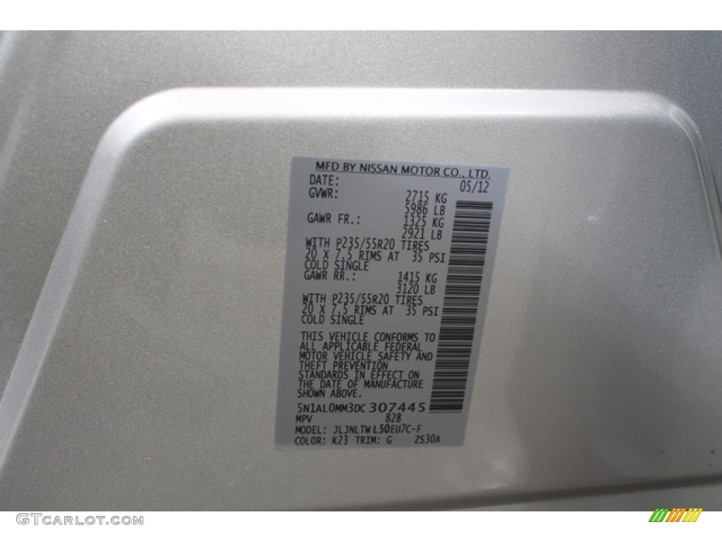 2013 JX Color Code K23 for Glacial Silver Photo #76595878