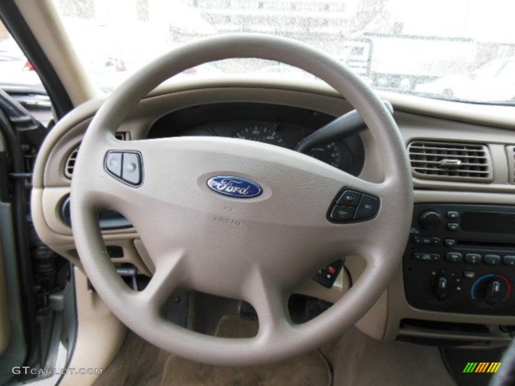 2003 Ford Taurus SES Medium Parchment Steering Wheel Photo #76596193