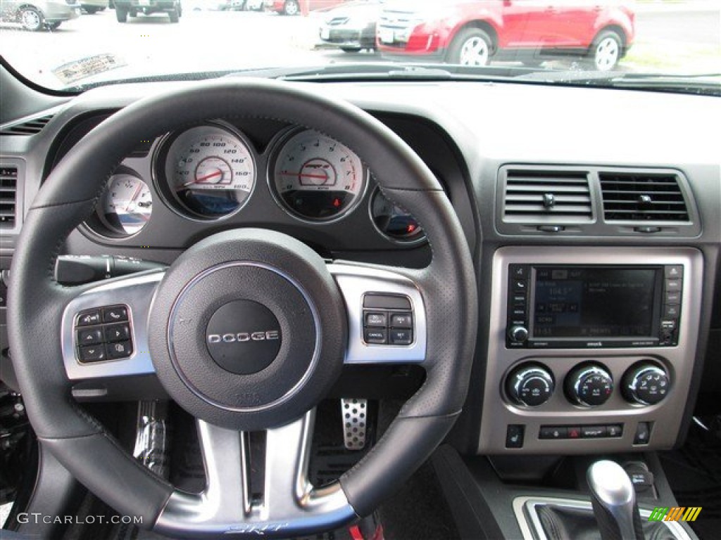 2012 Dodge Challenger SRT8 392 Dark Slate Gray Steering Wheel Photo #76598684