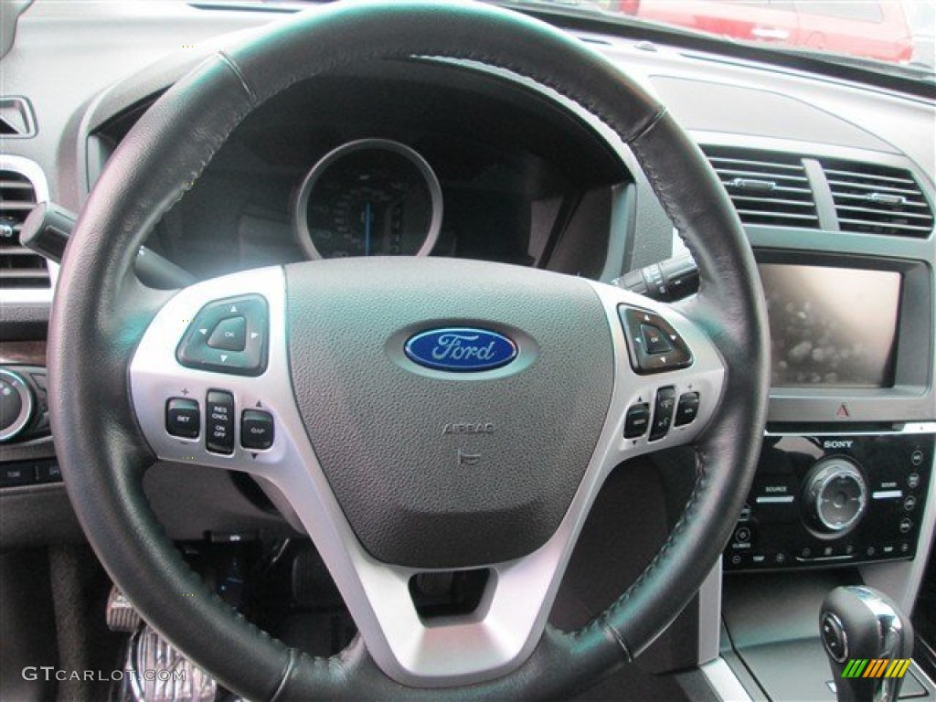 2012 Ford Explorer Limited 4WD Charcoal Black Steering Wheel Photo #76599391
