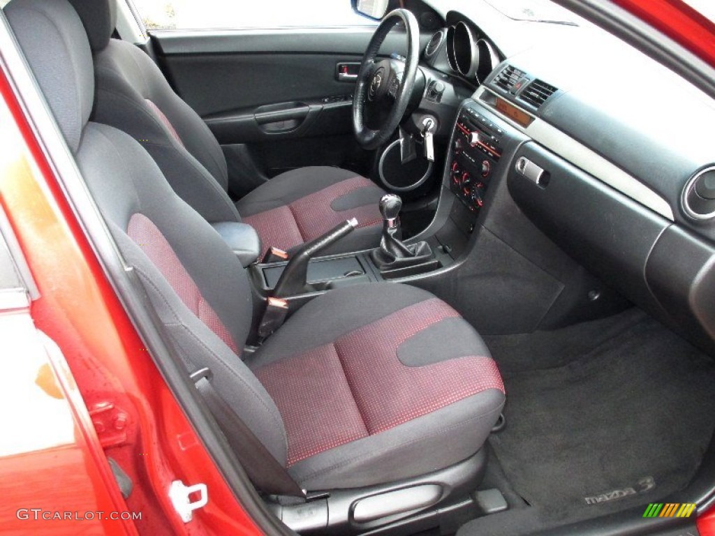 Black/Red Interior 2006 Mazda MAZDA3 s Touring Hatchback Photo #76599732