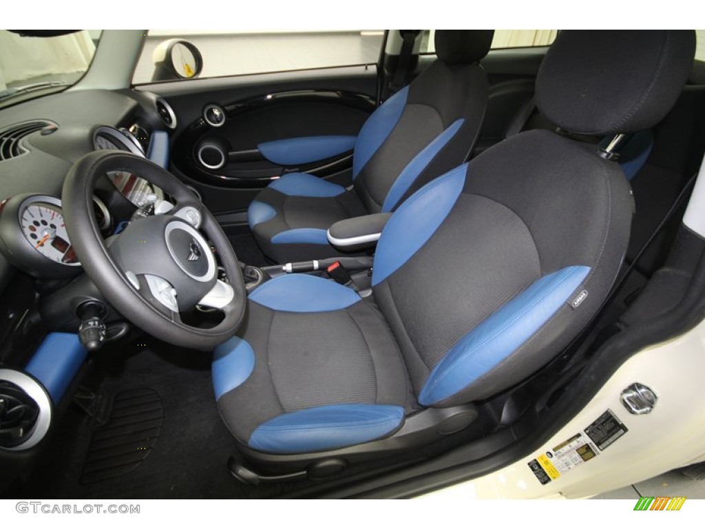 Black/Pacific Blue Interior 2009 Mini Cooper S Hardtop Photo #76601197