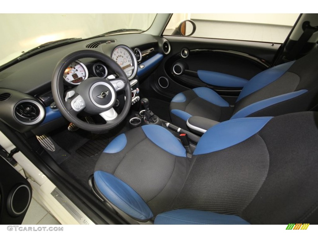 Black/Pacific Blue Interior 2009 Mini Cooper S Hardtop Photo #76601425