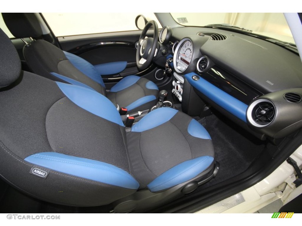 Black/Pacific Blue Interior 2009 Mini Cooper S Hardtop Photo #76601799
