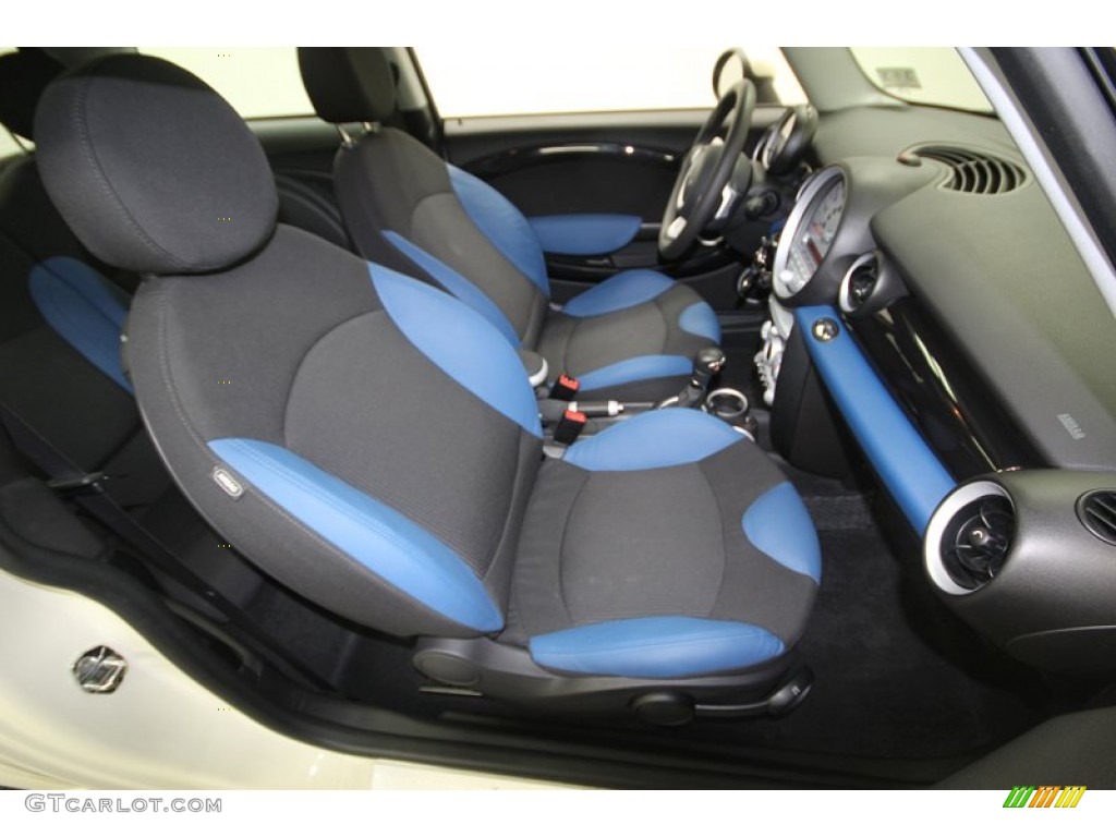 Black/Pacific Blue Interior 2009 Mini Cooper S Hardtop Photo #76601846