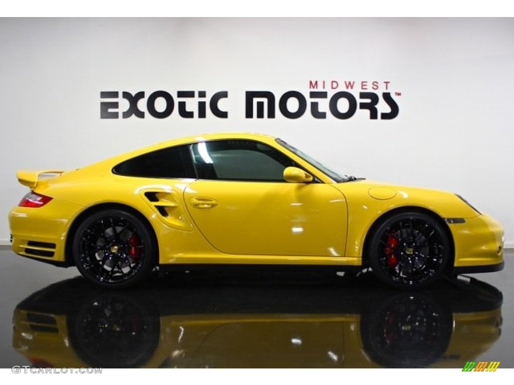 2007 911 Turbo Coupe - Speed Yellow / Black photo #2