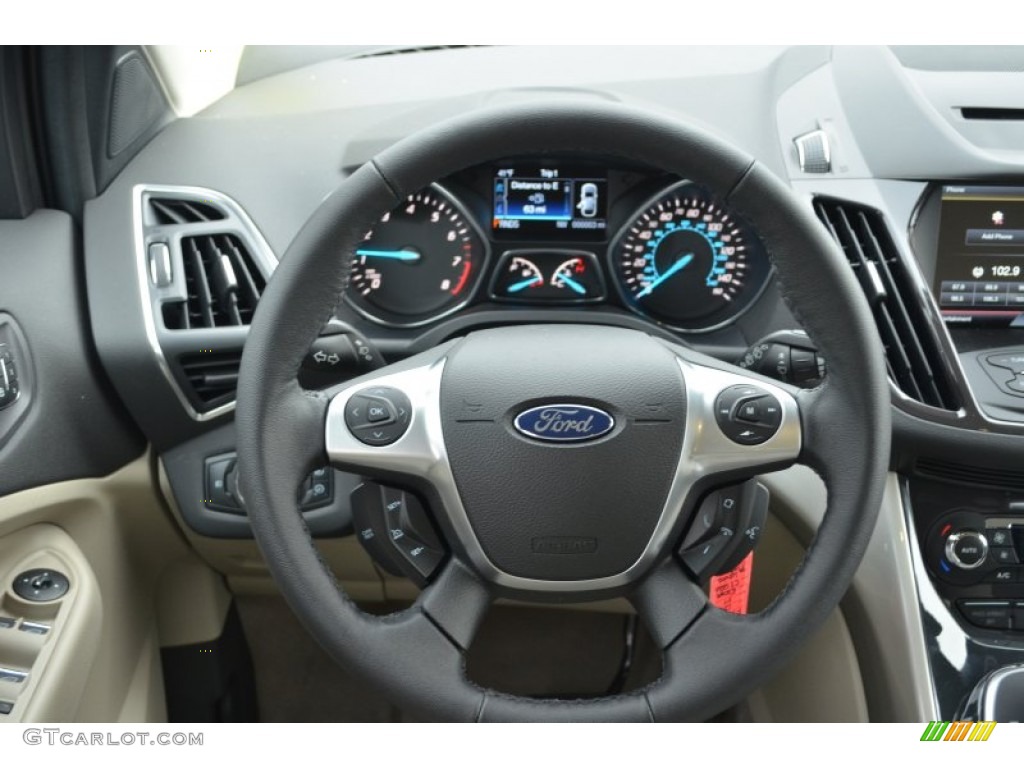 2013 Escape SEL 1.6L EcoBoost - White Platinum Metallic Tri-Coat / Medium Light Stone photo #23