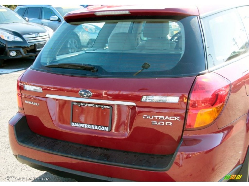2006 Outback 3.0 R Wagon - Garnet Red Pearl / Taupe photo #7