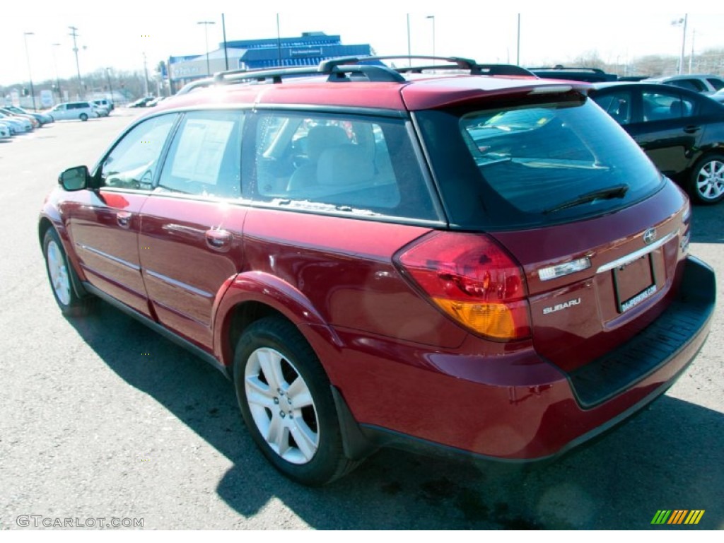 2006 Outback 3.0 R Wagon - Garnet Red Pearl / Taupe photo #10