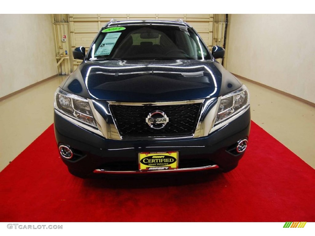2013 Pathfinder Platinum - Arctic Blue Metallic / Charcoal photo #2
