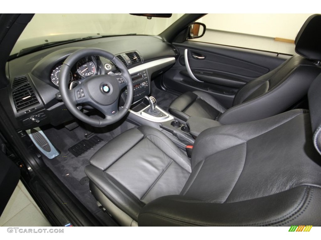 Black Interior 2012 BMW 1 Series 135i Convertible Photo #76610088