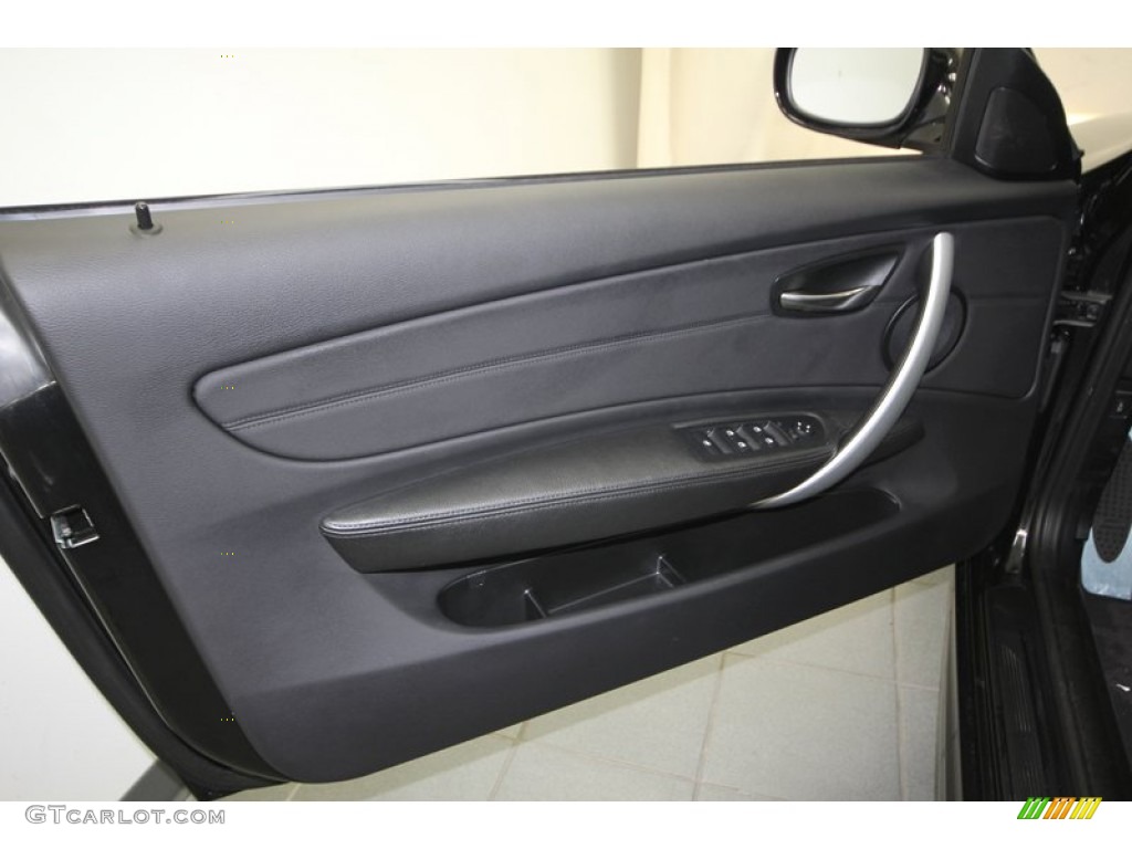 2012 BMW 1 Series 135i Convertible Black Door Panel Photo #76610123
