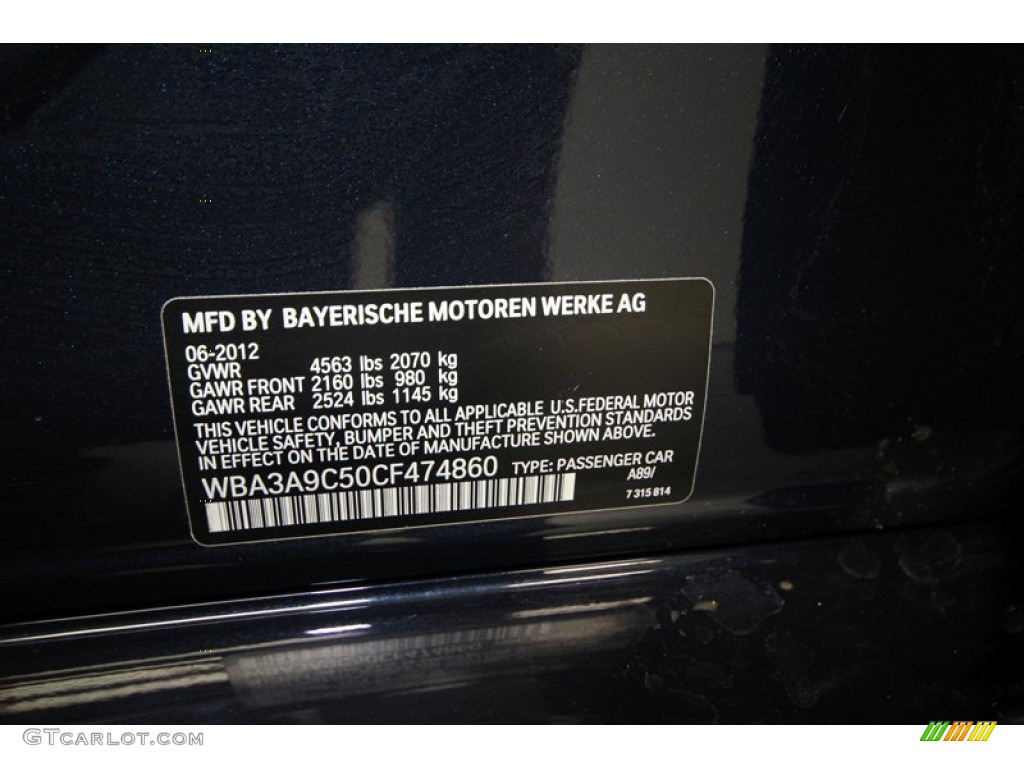 2012 3 Series Color Code A89 for Imperial Blue Metallic Photo #76612851