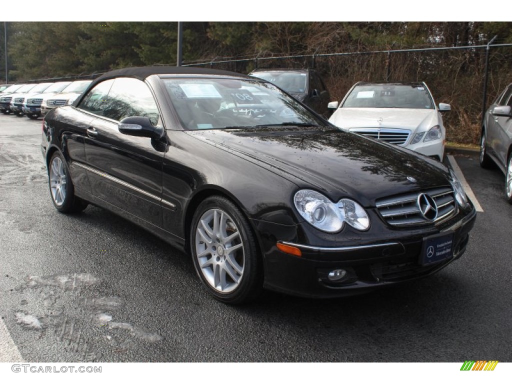 Obsidian Black Metallic 2008 Mercedes-Benz CLK 350 Cabriolet Exterior Photo #76613283