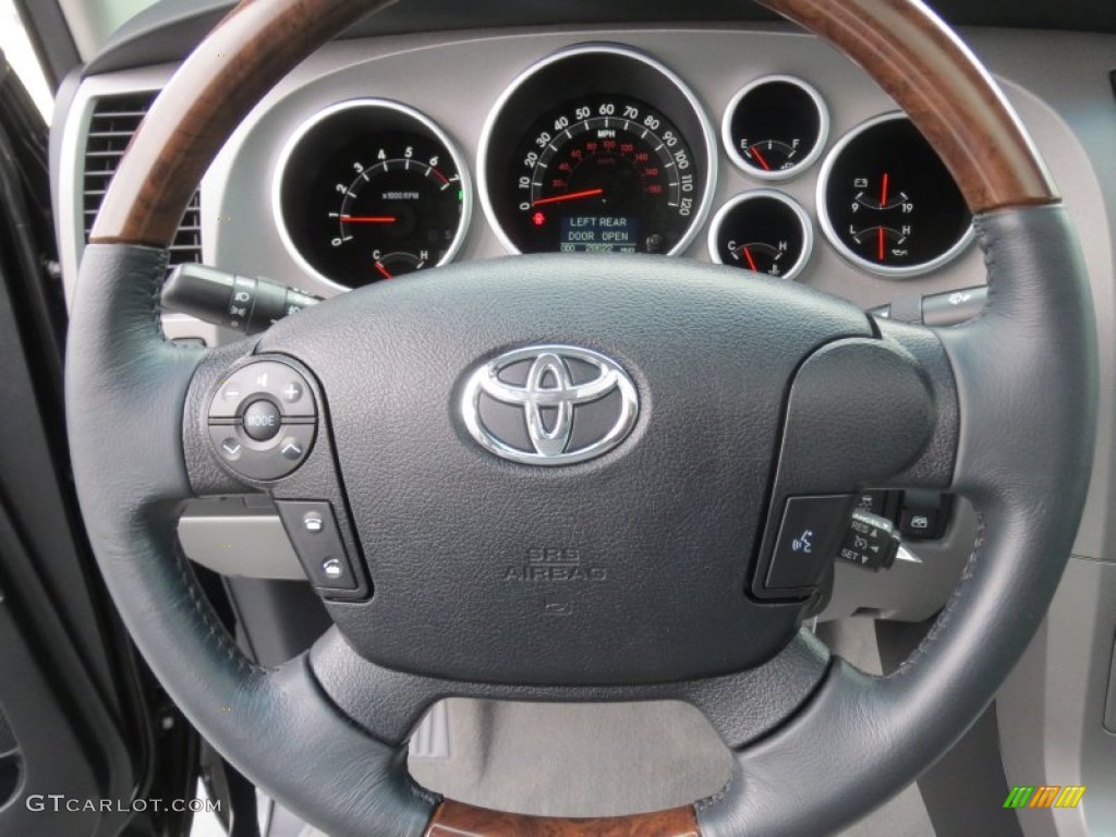 2010 Toyota Tundra Platinum CrewMax 4x4 Graphite Gray Steering Wheel Photo #76613513