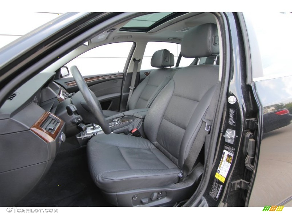 Black Dakota Leather Interior 2010 BMW 5 Series 528i xDrive Sedan Photo #76614637