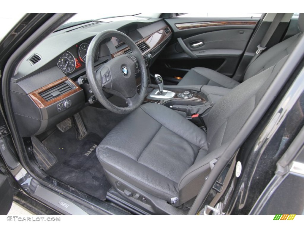 Black Dakota Leather Interior 2010 BMW 5 Series 528i xDrive Sedan Photo #76614663