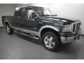 2007 Dark Green Satin Metallic Ford F250 Super Duty Lariat Crew Cab 4x4  photo #9