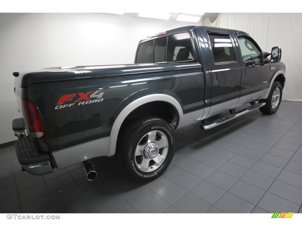 2007 F250 Super Duty Lariat Crew Cab 4x4 - Dark Green Satin Metallic / Medium Flint photo #11