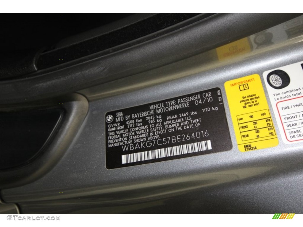 2011 BMW 3 Series 335i Coupe Info Tag Photo #76616974