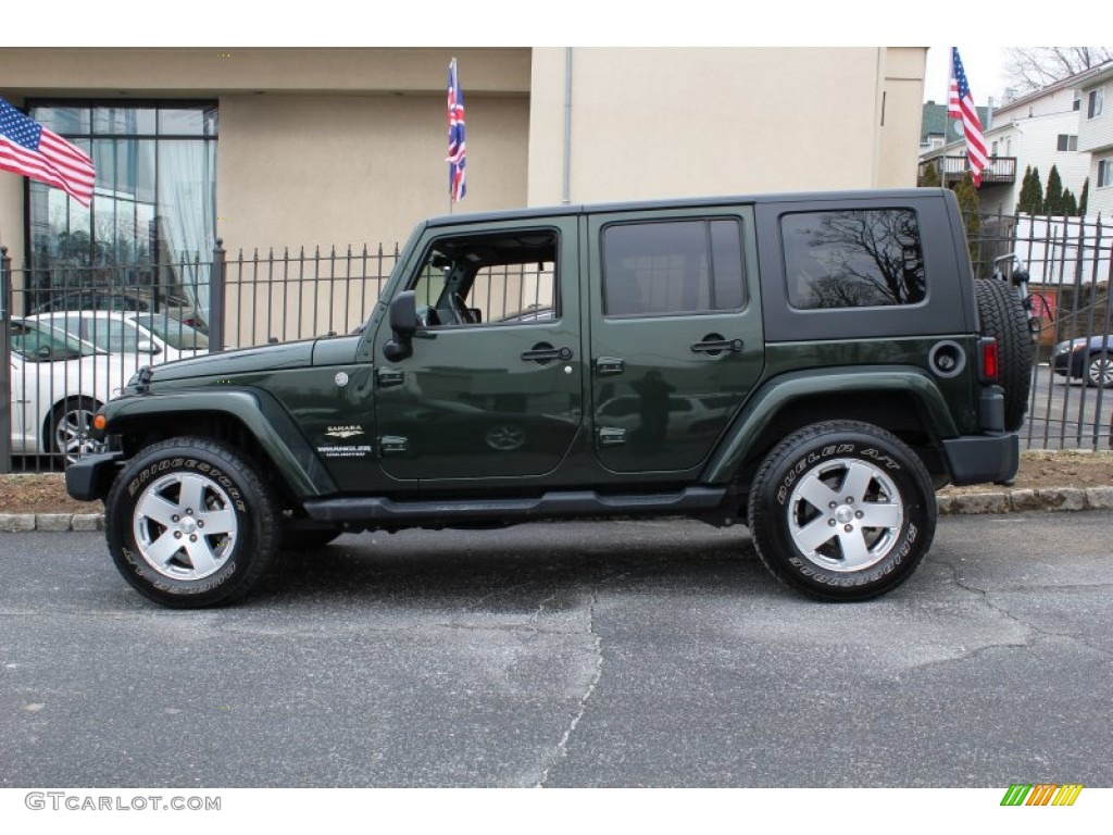 Natural Green Pearl 2010 Jeep Wrangler Unlimited Sahara 4x4 Exterior Photo #76617331