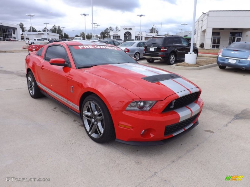 2011 Mustang Shelby GT500 Coupe - Race Red / Charcoal Black/White photo #7