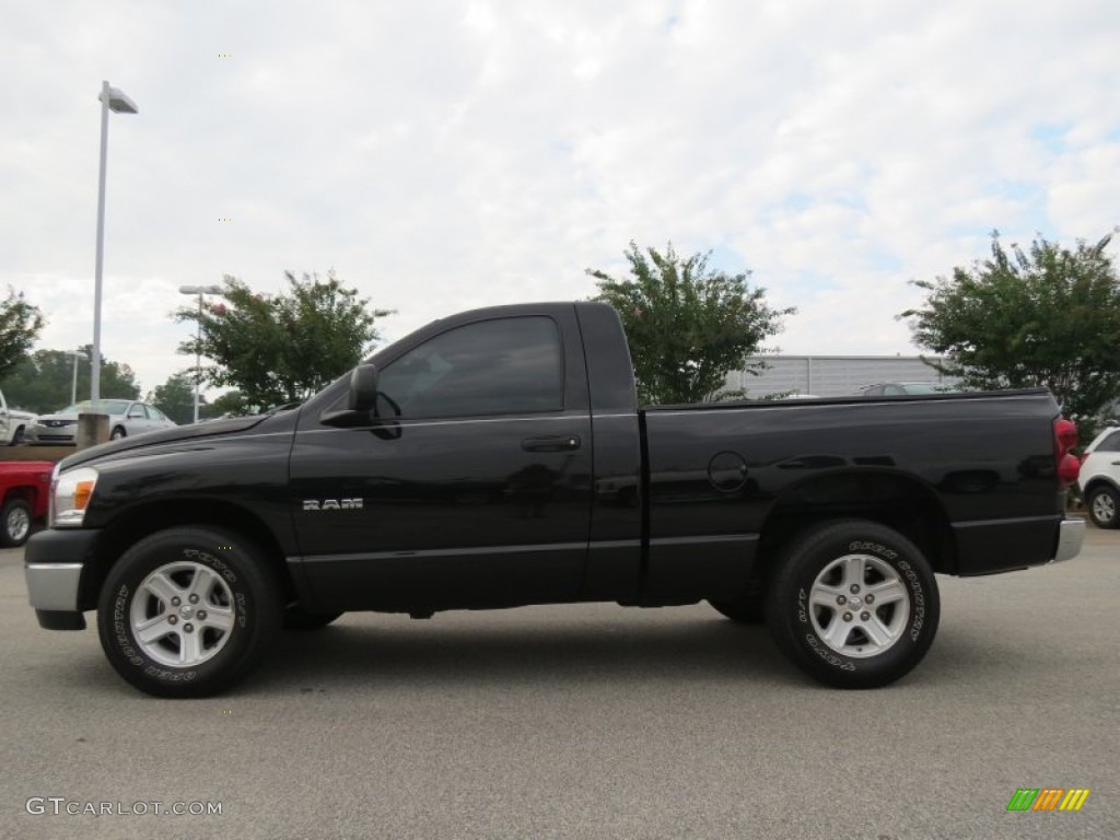 2008 Ram 1500 ST Regular Cab - Brilliant Black Crystal Pearl / Medium Slate Gray photo #4