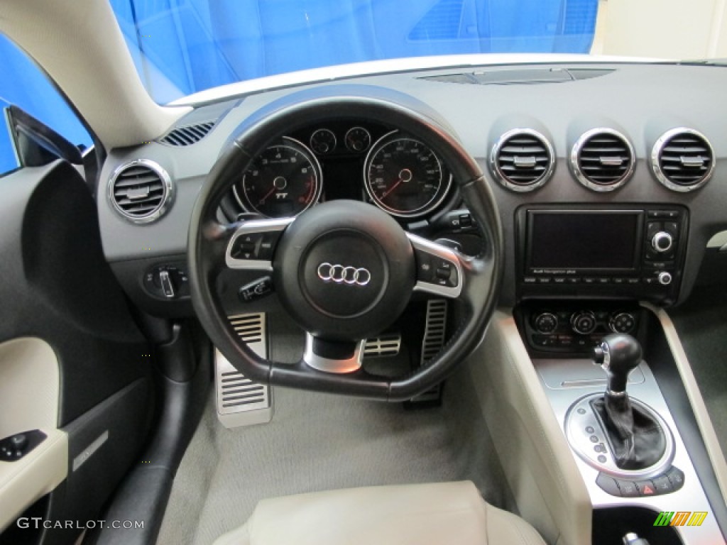 2008 Audi TT 3.2 quattro Coupe Limestone Grey Steering Wheel Photo #76630616