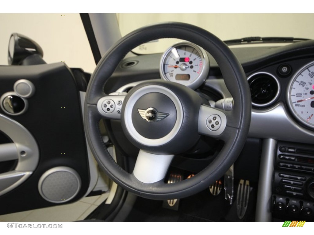 2006 Mini Cooper S Hardtop Space Gray/Panther Black Steering Wheel Photo #76632160