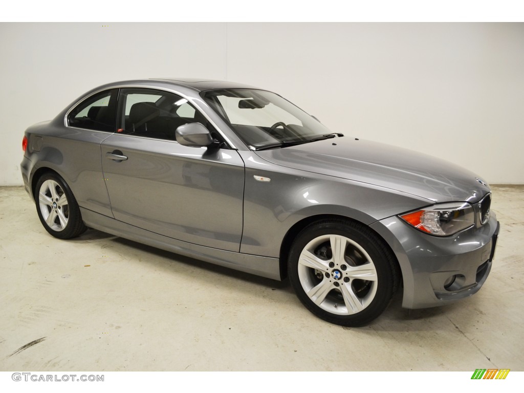 2012 1 Series 128i Coupe - Space Grey Metallic / Black photo #2