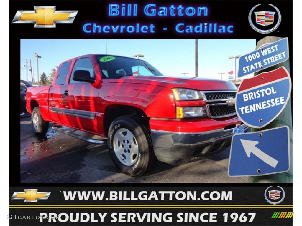 2007 Silverado 1500 Classic Z71 Extended Cab 4x4 - Victory Red / Dark Charcoal photo #1