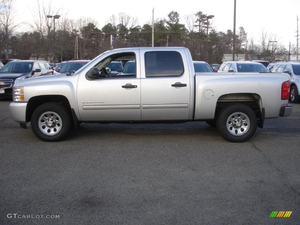 2010 Silverado 1500 LS Crew Cab 4x4 - Sheer Silver Metallic / Dark Titanium photo #9