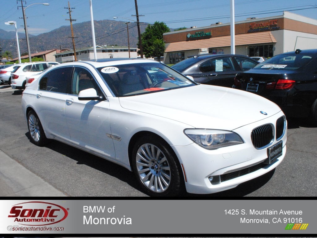 2009 7 Series 750Li Sedan - Alpine White / Oyster Nappa Leather photo #1