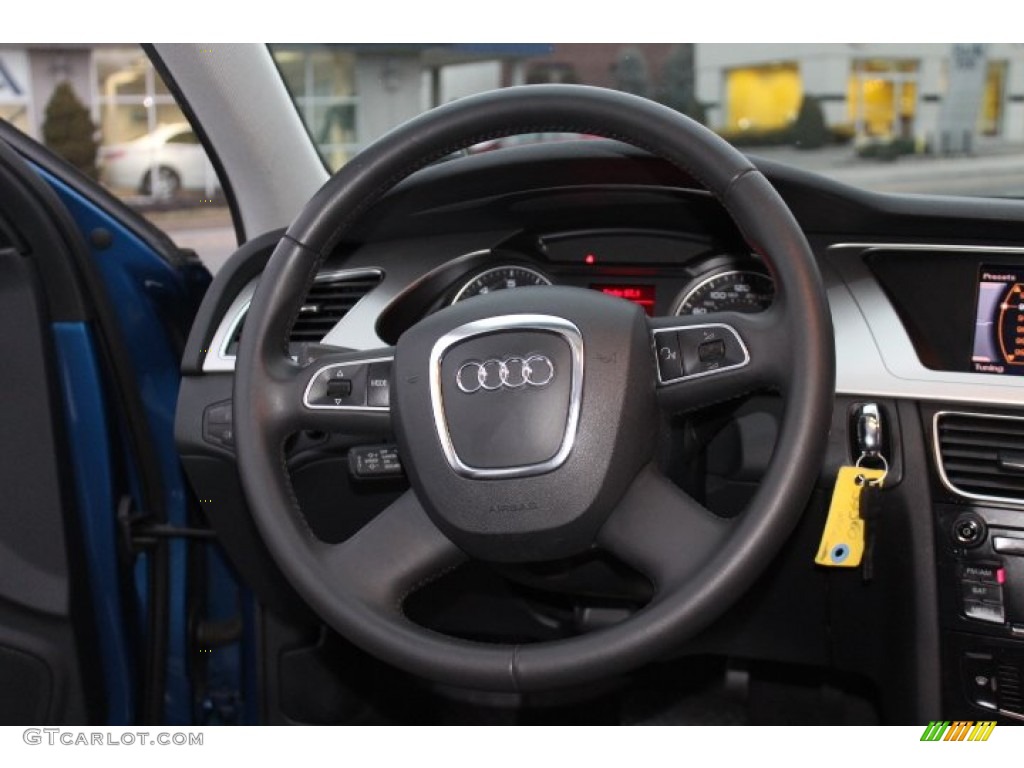 2010 Audi A4 2.0T quattro Sedan Black Steering Wheel Photo #76641915