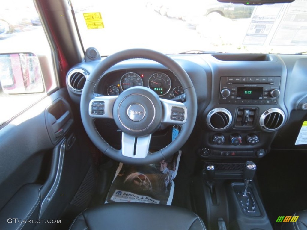 2013 Jeep Wrangler Unlimited Oscar Mike Freedom Edition 4x4 Freedom Edition Black/Silver Dashboard Photo #76643242