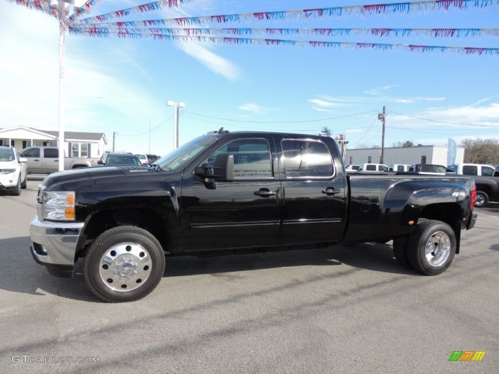 Black 2011 Chevrolet Silverado 3500HD LTZ Crew Cab 4x4 Dually Exterior Photo #76643400