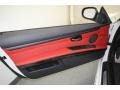 Coral Red/Black Dakota Leather Door Panel Photo for 2010 BMW 3 Series #76644126
