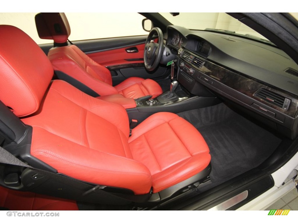 Coral Red/Black Dakota Leather Interior 2010 BMW 3 Series 335i Convertible Photo #76644547